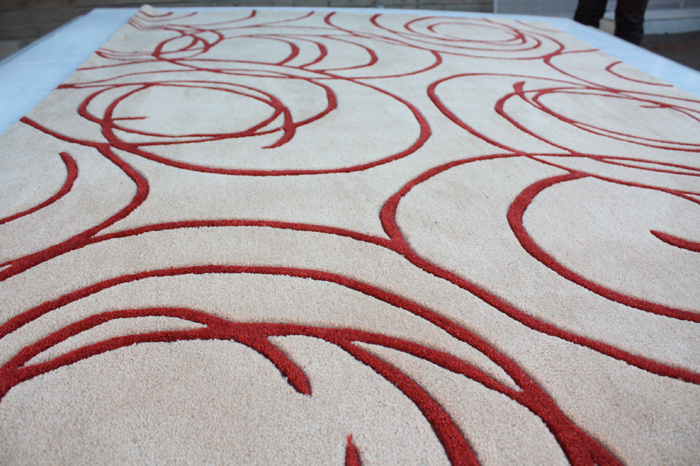 Hand Tufted Carpet with Abstract Design