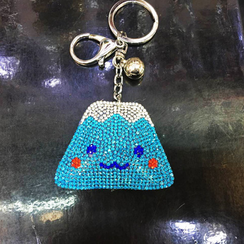 Funny da nhung Rhinestone Cute Fujiyama Keychain/quyến rũ