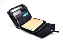 Envelope Styling Compact Zippered Leather Portfolio Organizer
