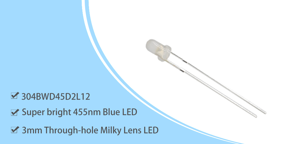 450nm LED 3mm blue led diffused lens