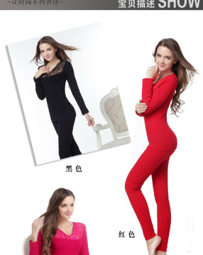 thick velvet V-neck thermal underwear sets seamless Wowen underwear