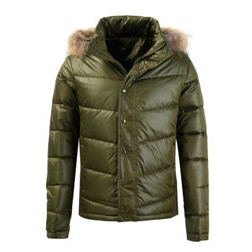 Mens Puffer Jacket with Fur Hood High Quality