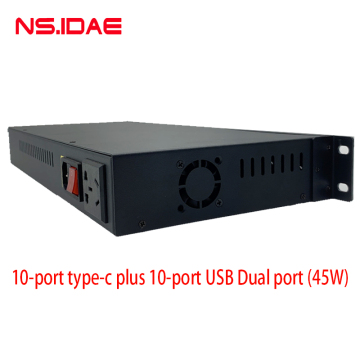 Dual port USB and type-c port cabinet charger