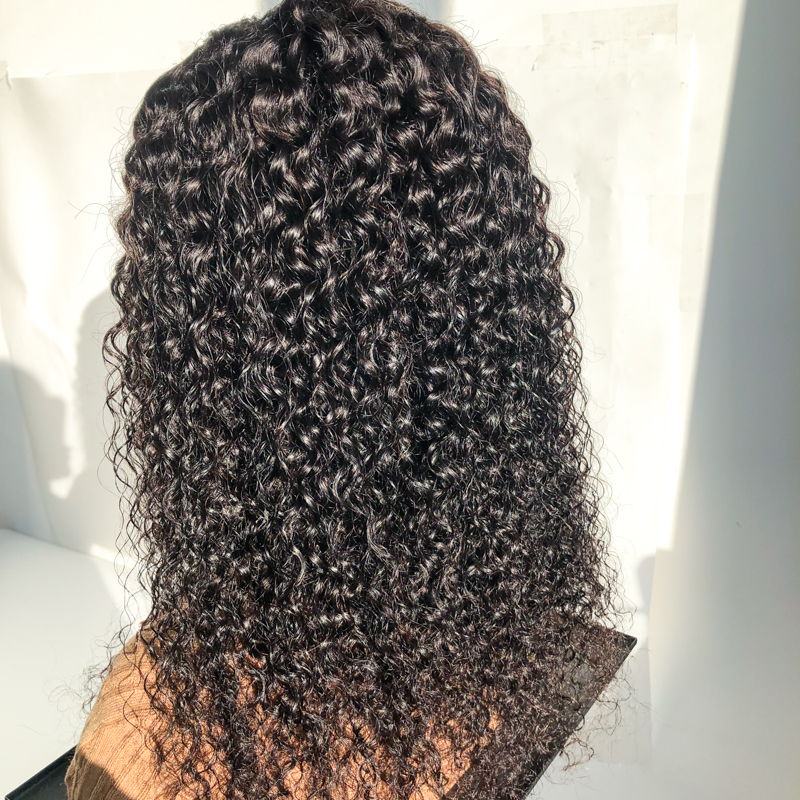U part wig real hair wig natural black straight body loose deep water wig