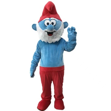 Wholesale High Quality Adult Cartoon Character Blue Elf Mascot Costume