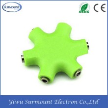 Mobile Phone Music Splitter 3.5mm 5 Hub Earphone Audio Splitter with Aux Cable