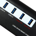 Aluminium USB 3.0 HUB 6-poorten met laadkabels