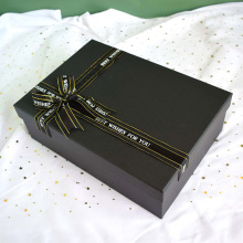 Partihandel kartong papper svart presentförpackning med lock