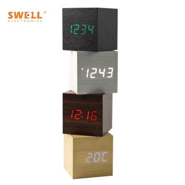 Wholesale Cheap Classical Smart Wake-up Light Wooden Table Alarm Clocks