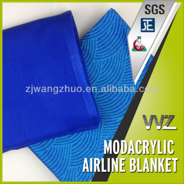 Modacrylic woven jacquard airline blanket Blue flame retardant airline blanket Chinese manufacturer