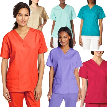 Custom Stylish Design Fitted Scrub Tops for Salon and Beauty Spa Uniforms - Women's Scrub Uniforms Top Manufacturer
