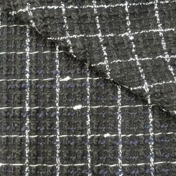 Woolen Boucle checked fabric