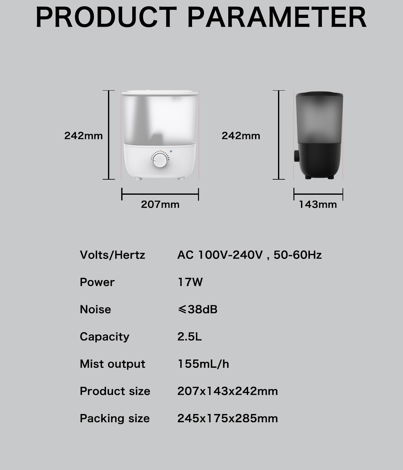 HTJ-2318A Humidifier specification HTJ-2318A Humidifier specification