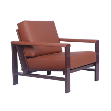 Strong Metal Frame Leather Armchair