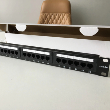 24 Port Cat6 1U Data Center Network Rack Patch Panel with RJ45 Jack