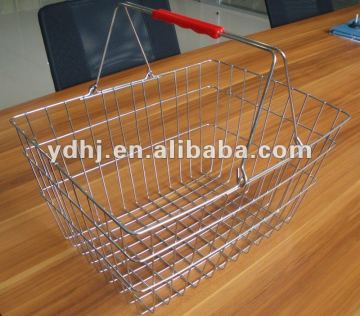 supermarket shopping basket/metal shopping basket/chrome wire basket