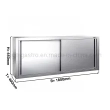 Stainless Steel Wall Cabinet with Middle Shelf and Doors