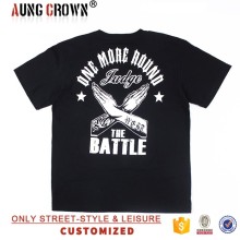 Cheap Fashion Printing 100% Cotton Black Tshirt