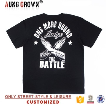 Cheap Fashion Printing 100% Cotton Black Tshirt