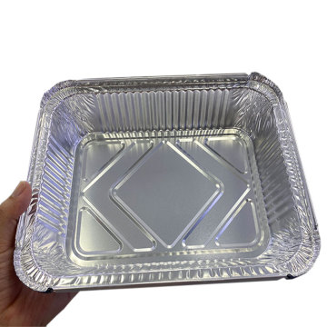 Factory Direct Rectangular Silver Recyclable Aluminum Foil Container Customization