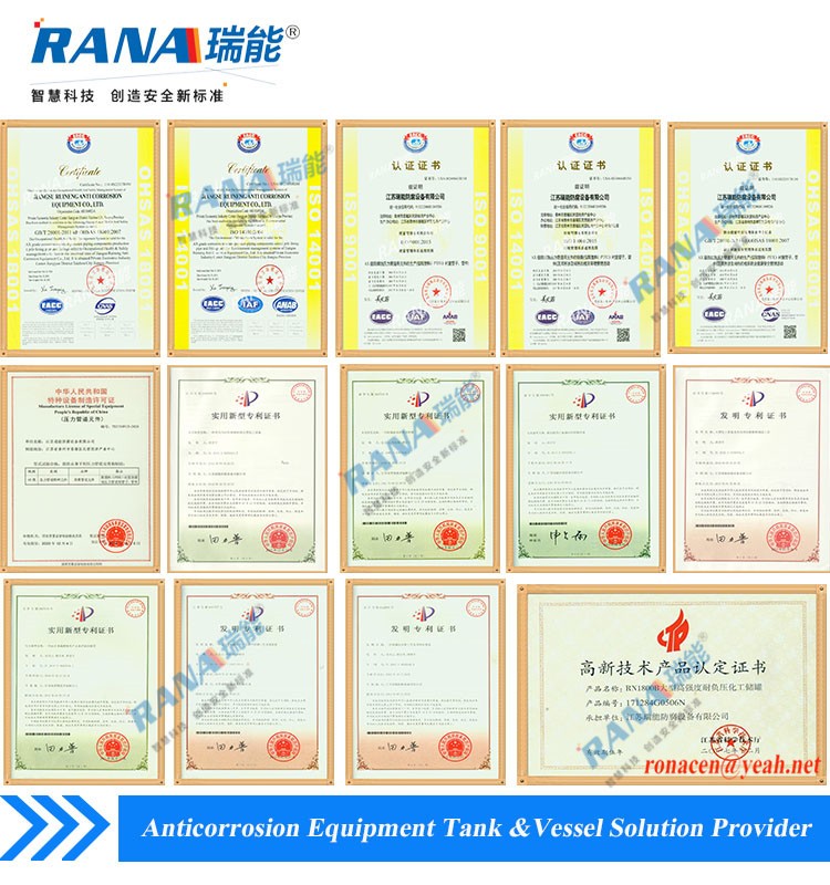 fluoroplastic lined tanks specification