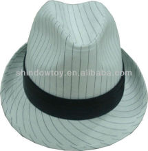 White Fashion Fedora trilby hat. Cotton / polyester fedora hat