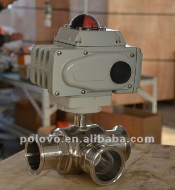 Electric sanitary ball valve 3-way water valve