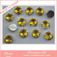 sew on glass with claw setting