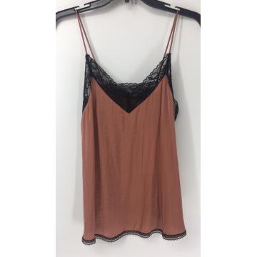 Damen Cami Top aus schwarzer Spitze