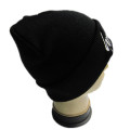 Cheap Black Embroidery Knitted Hat