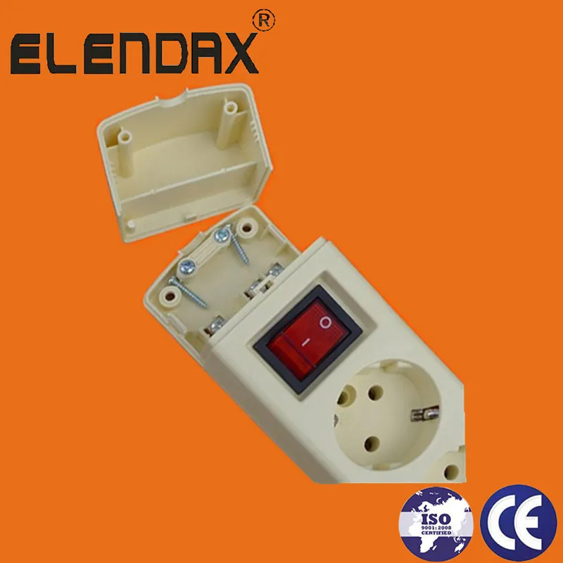 4-контактная европейская удлинительная розетка и выключатель со стандартным заземлением (E9004ES)