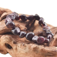 Customizable Garnet Infinity Bracelet: Healing Gemstone Bangle for Women and Men