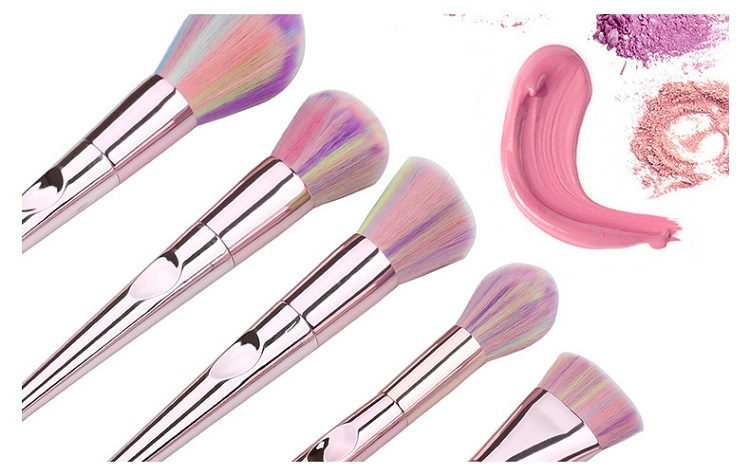 10pcs Cosmetic Brush Pink Cosmetic Makeup Brush Set with Bag