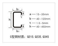 Galvanized steel c Profiles price list, cold formed galvanized steel channel steel profile