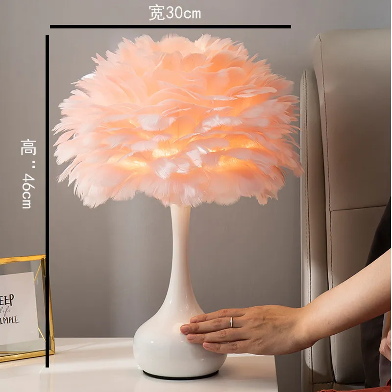 Feather Desk Lamp, Nordic Ins, Warm Decoration, DIY