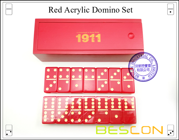 Red Acrylic Domino Set