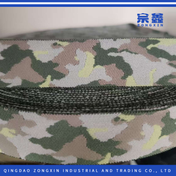 Camouflage Webbing Strap with Elastic Jacquard Design