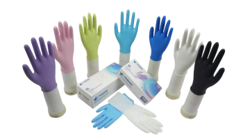 Optima Orange Blue Diposable Pure Nitrile Gloves