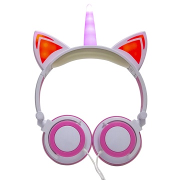 Cute Unicorn Cat Ears lighting Headphones Kids Headphones