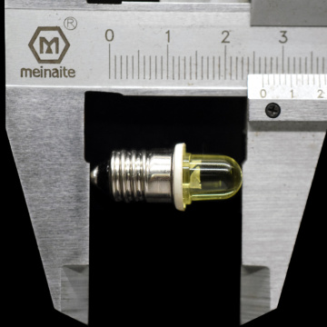 4.5V 8mm Mini Yellow LED Bulb E10 Screw