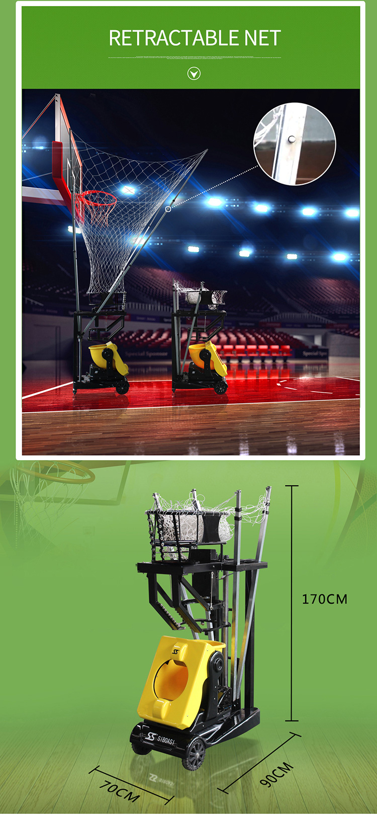SIBOASI S6829 Funzione di base Attrezzatura di allenamento per la formazione di pallacanestro per la vendita