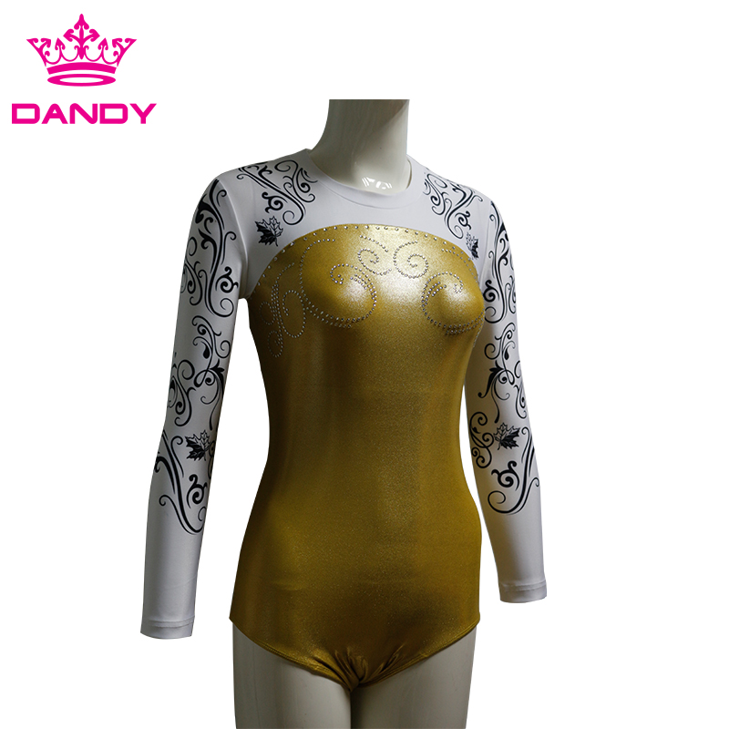 Gymnastics Long Sleeves Athletic Leotard For Adults
