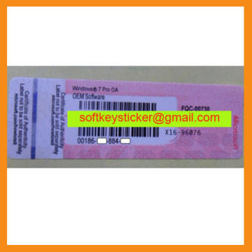 Windows 7 Professional License, OEM COA Label Sticker