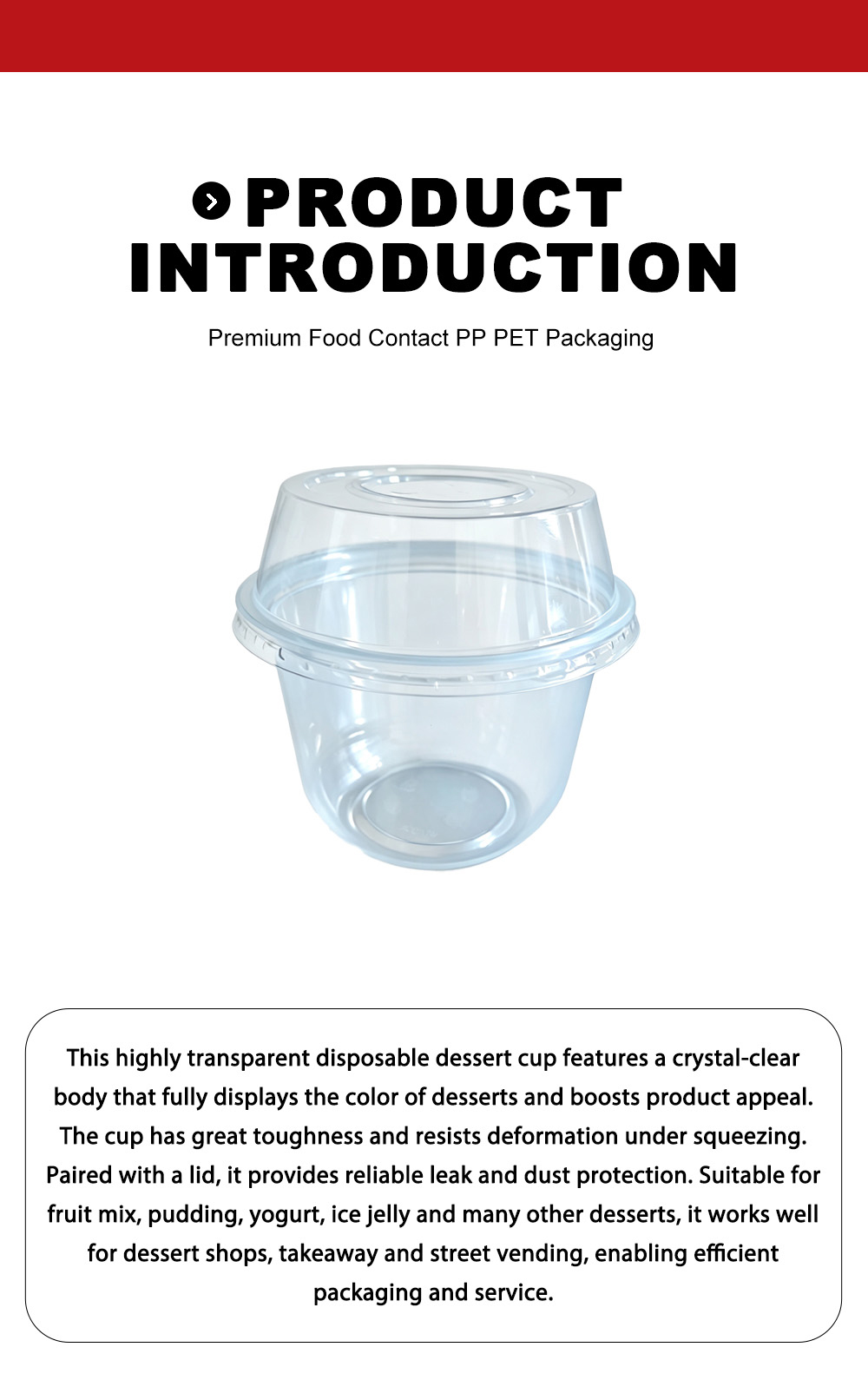 Высокая прозрачная одноразовая чашка для десерта X High Clear Disposable Dessert Cup X
