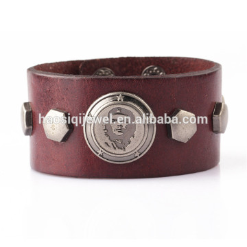 leather bracelet cool men bracelet with Che guevara handmade motivate bracelet