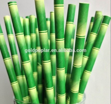 bamboo pattern paper drinking straws