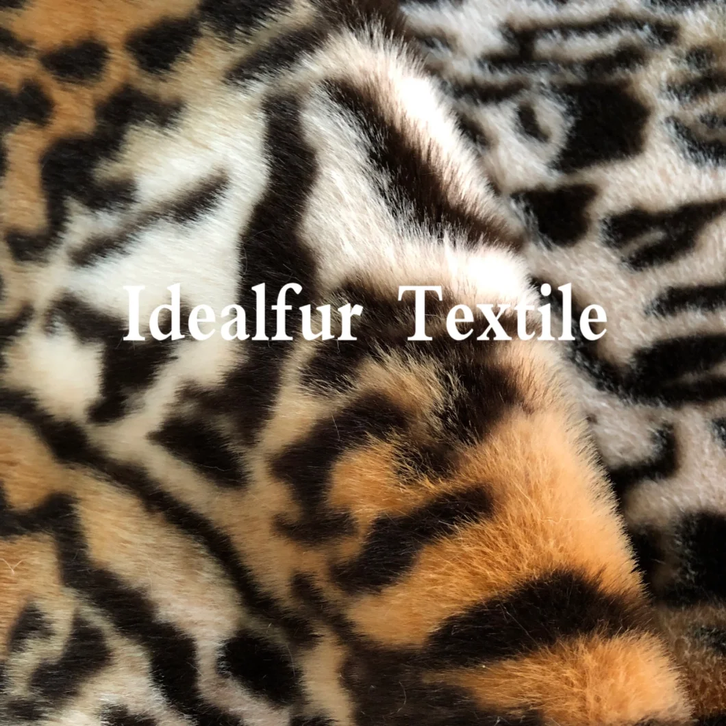 New Leopard Printed Softy Smooth Faux Rabbit Fabric