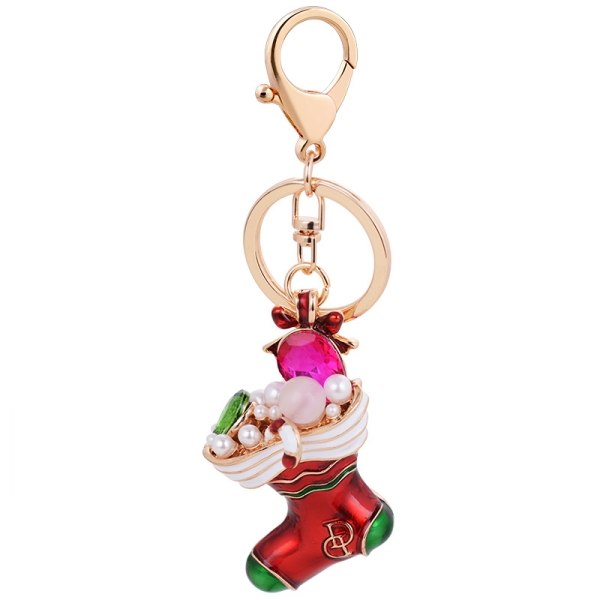 Christmas gift Santa Socks Keychain