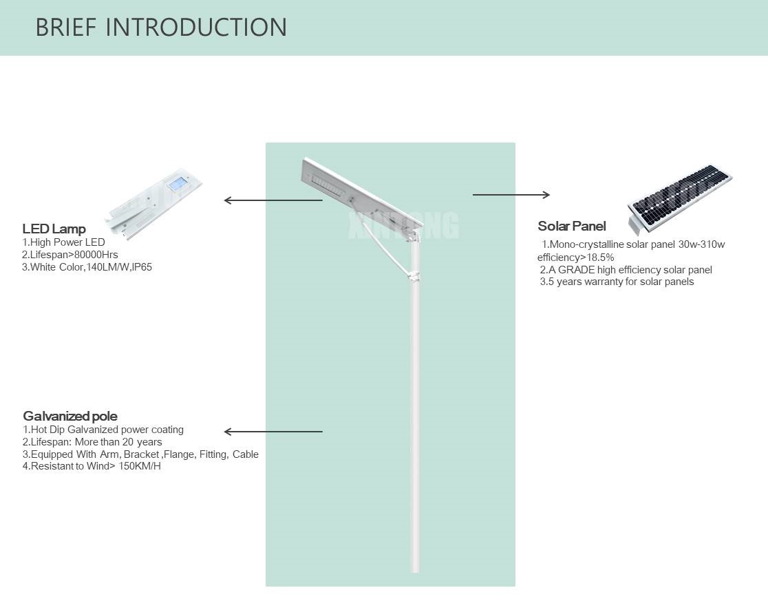 8M 100W Integrated Solar street light