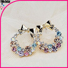 crystal stud earrings Colorful bowknot studs small earrings